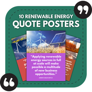 Preview of 10 Renewable Energy Bulletin Board Posters | Middle & High School Decor