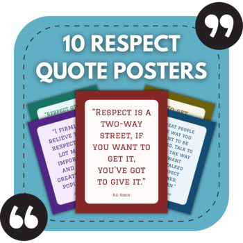 Preview of 10 Respect Bulletin Board Posters | Middle & High School Classroom Decor