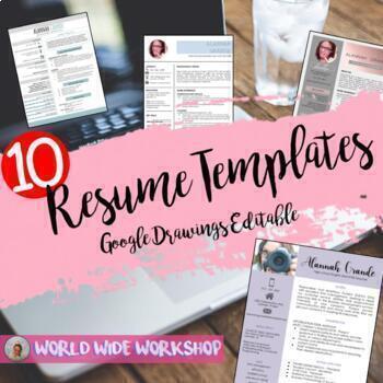 Preview of 10 Resume Templates Megapack for Students and Teachers (editable!)