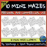 10 Reversible Mini Mazes Game Puzzles - Small Mazes Person