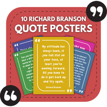 Preview of 10 Richard Branson Posters | Inspiring Quote Posters | Business Classroom Decor