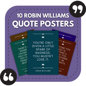 Preview of 10 Robin Williams Bulletin Board Posters | Middle & High School Classroom Decor
