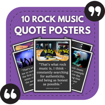 Preview of 10 Rock Music Posters | Quotes for Music Bulletin Boards & Studio Decor
