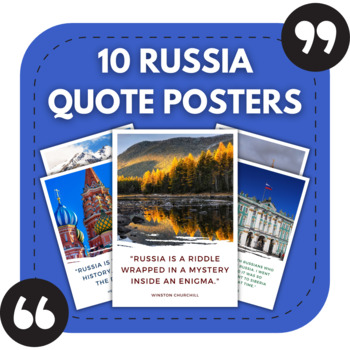 Preview of 10 Russian Classroom Posters | Quotes About Russia for Bulletin Boards