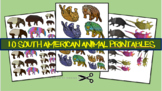 10 SOUTH AMERICAN ANIMAL PRINTABLE CUT-OUTS Original art, 