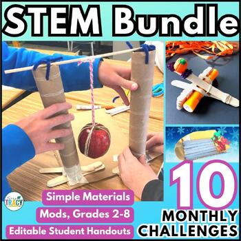 Preview of 10 STEM Challenge Activities Bundle with End of Year STEM Activity