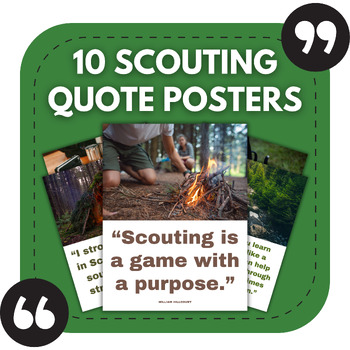 Preview of 10 Scouting Bulletin Board Posters | Positive Quotes About the Scout Movement