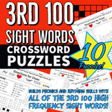 10 Sight Word Crossword Puzzles (3rd 100 Sight Words)