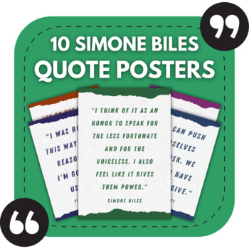 Preview of 10 Simone Biles Posters | Inspiring Quotes for Gymnastics & Sports Decor