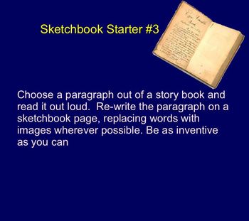 Preview of 10 Sketchbook Starters - Art Substitute Teacher, Fast Finishers, Extra Credit