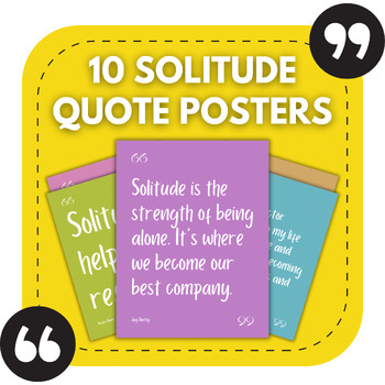 Preview of 10 Solitude Bulletin Board Posters | Middle & High School Classroom Decor