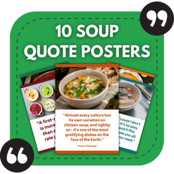 Preview of 10 Soup Posters | Quote Posters for Cooking & Food Themed Bulletin Boards