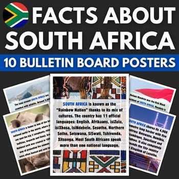 Preview of 10 South Africa Facts Bulletin Board Posters | Africa Travel Classroom Decor