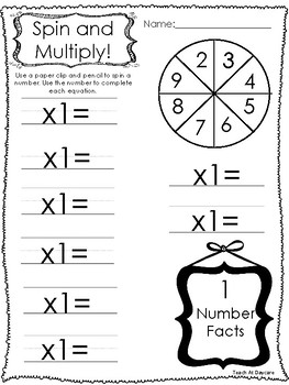 12 spin and multiply printable worksheets in pdf file 1st grade 4th grade math