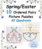 10 Spring Easter Ordered Pairs Picture Puzzles All Quadran