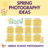 10 Spring Photography Ideas Choice Board for High School