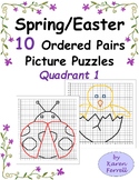 10 Spring and Easter Ordered Pairs Picture Puzzles Quadran