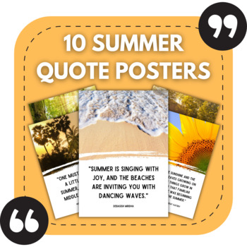 Preview of 10 Summer Posters | Positive Posters for Summer Classroom Decor