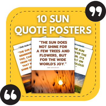 Preview of 10 Sun Bulletin Board Posters | Nature & Weather Themed Classroom Decor