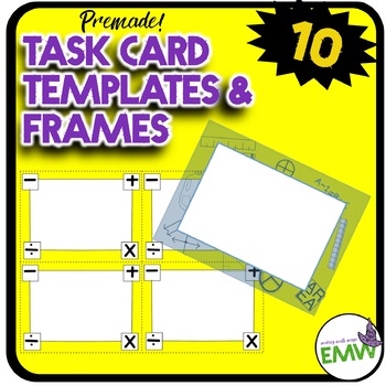 Preview of Task Card Math Frames, Borders, and Templates