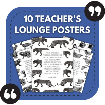 Preview of 10 Teacher's Lounge Bulletin Board Posters | Staffroom or Office Decor