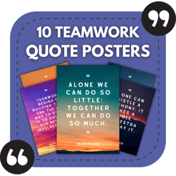 Preview of 10 Teamwork Bulletin Board Posters | Middle & High School Classroom Decor