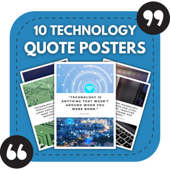 Preview of 10 Technology Posters | Quotes About Technology for High School Bulletin Boards