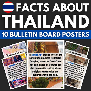 Preview of 10 Thailand Facts Bulletin Board Posters | Asia Travel Classroom Decor