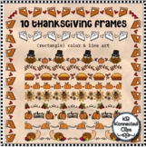 10 Thanksgiving Frames Color and Line Art Borders Clip Art