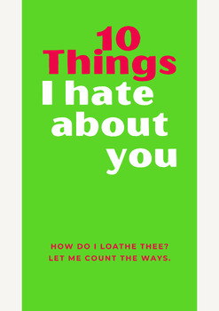 Preview of 10 Things I Hate About You - Movie Guide - 50 Questions, 20 MC Quiz, WS & CP