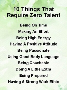 Preview of 10 Things That Require No Talent FREE Poster