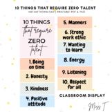 10 Things That Require Zero Talent Classroom Display, Past