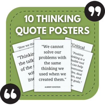 Preview of 10 Thinking Posters | High School Classroom Decor | Library Decor