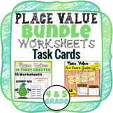 10 Times Greater - 4th and 5th Place Value Task Cards & Wo