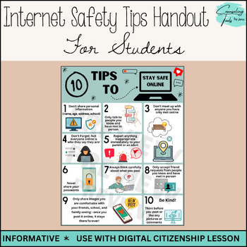 Preview of 10 Tips To Stay Safe On The Internet Handout: Digital Citizenship