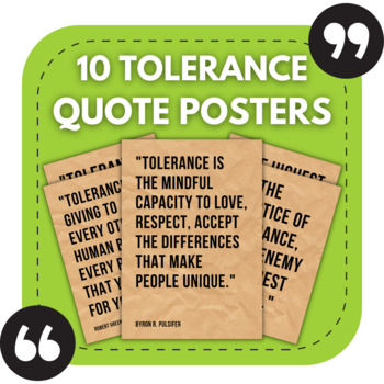 Preview of 10 Tolerance Bulletin Board Posters | Middle & High School Classroom Decor