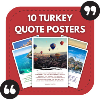 Preview of 10 Turkey Posters | Quotes for Foreign Language or Geography Classrooms