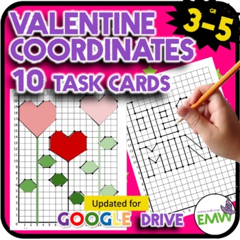 Preview of Valentines Day Math Activity Coordinate Activity Game Print or Google