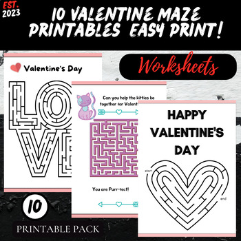 10 Valentine Maze Printables: Free & Easy Print! - The Simple