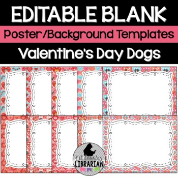 Preview of 10 Valentine's Day Dogs Editable Poster Background Templates PPT or Slides