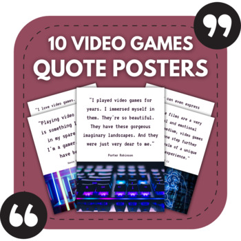 Preview of 10 Video Games Posters | Interesting Quotes for Technology Bulletin Boards