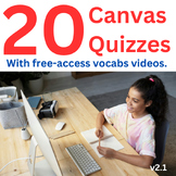 10 Vocabulary Builder Videos with Canvas Quizzes, V2