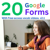 10 Vocabulary Builder Videos with Google Forms / Slides, V2