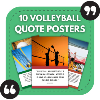 Preview of 10 Volleyball Posters | Quotes About Volleyball for Sports Bulletin Boards