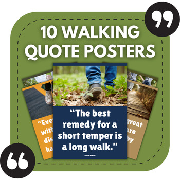 Preview of 10 Walking Bulletin Board Posters | Health & Wellness Physical Education Decor