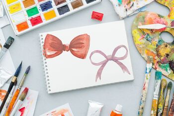 Download 10 Watercolor Pink Bows Cliparts Red Hand Painted Watercolor Bow Clipart