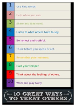 Preview of 10 Ways to Treat Others Poster