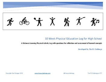 Preview of 10 Week High School Physical Education Activity Log (Distance Learning)