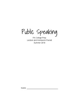 Preview of 10 Week Public Speaking Packet - Course Outline