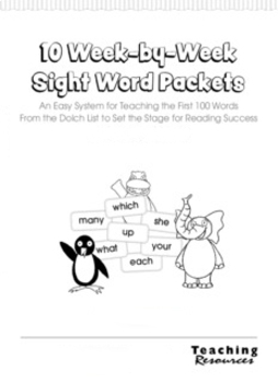 Preview of 10 Week-by-Week Sight Word Packets